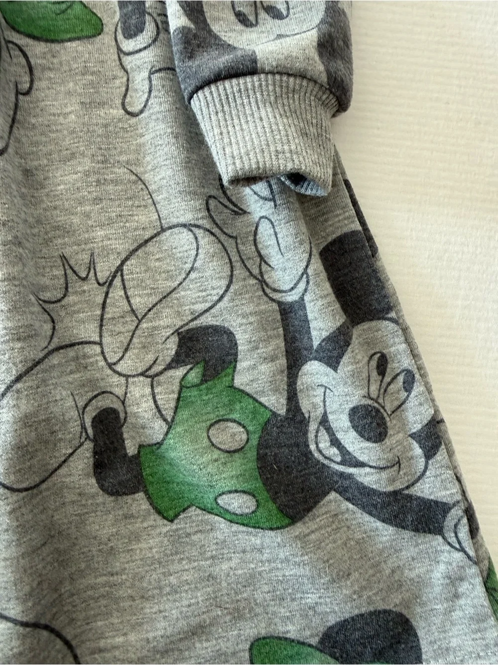 Disney Grey Dress with Green Mickey Print